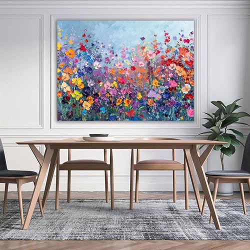 Décoration murale fleur colorée et impression sur toile salon 50x70