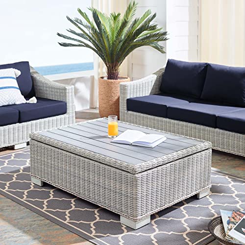 Modway Eei-3982-Lgr Conway Outdoor Patio Wicker Rattan Coffee Table, Light Gray #TOP2