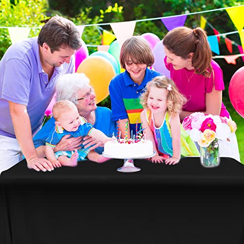 Ymhpride 6 Pack Polyester Tablecloth For 6 Foot Rectangle Tables,60 X102 Inch Black Polyester Table Clothes Table Covers, Washable Black Table Cloth For Wedding,Party,Banquet,Restaurant,Buffet Table #TOP7