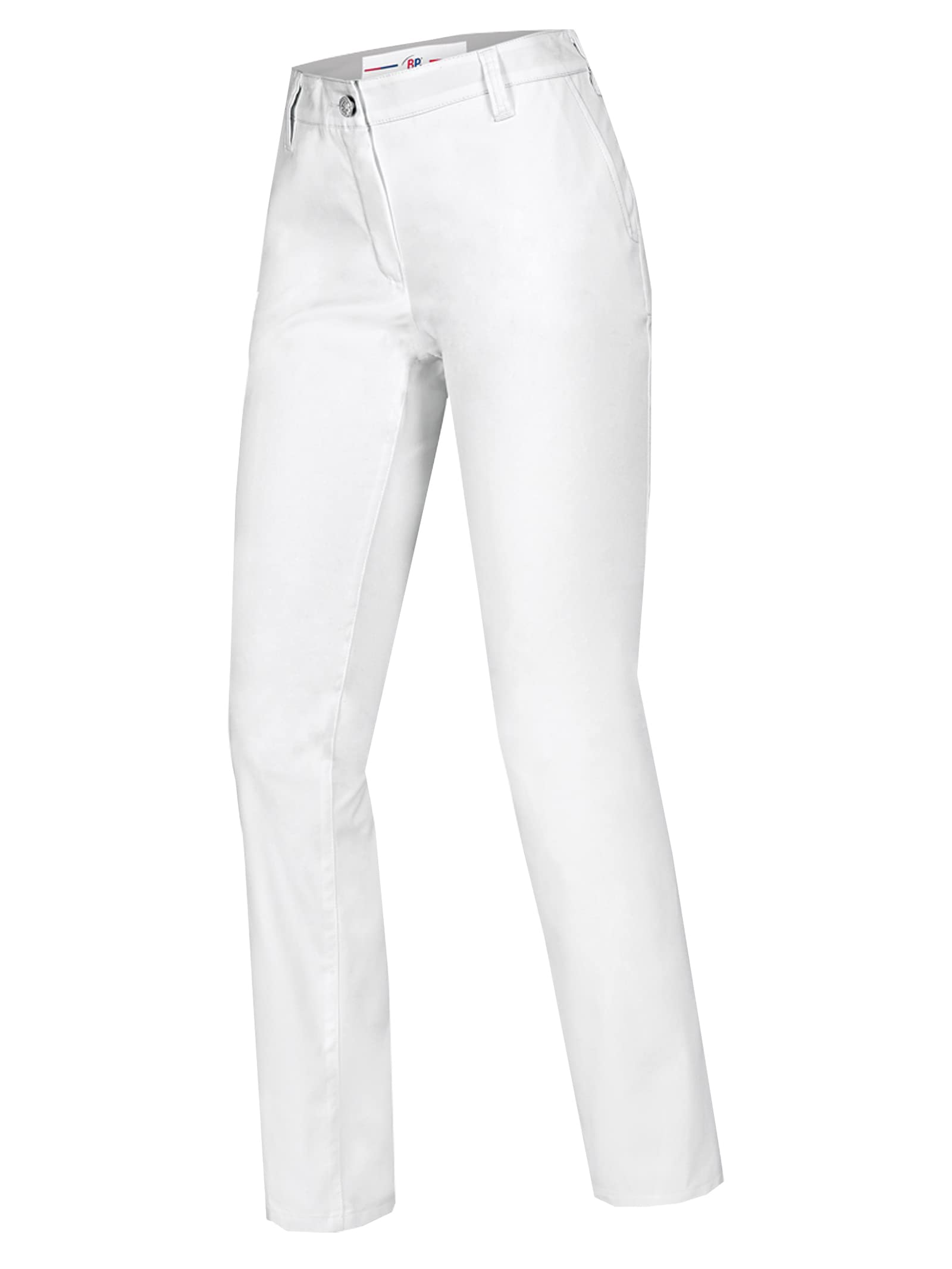 BP 1734-130-21 Women's Chinos, with Pockets, 205,00 G/M², Pure Cotton, White, Size 18N
