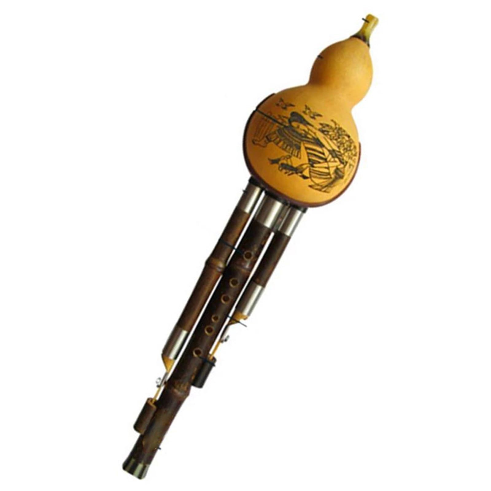 Strumento Popolare Flauto Hulusi A Tre Toni Black Gourd Flauta Hulusi Bass C/D(C)