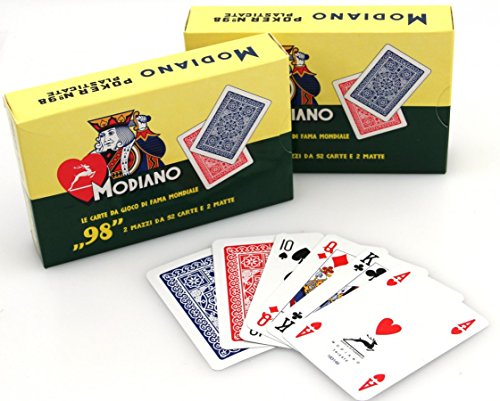 Preisvergleich Produktbild 2er Pack Ramino - Poker 98 von Modiano Triplex, Romme - Bridge Spielkarten