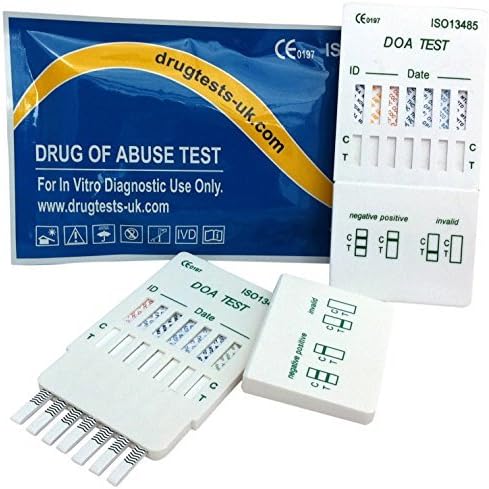 7-in-1 Drug Test Dip Cards Urine Tests Test for Cocaine Opiates Methadone Amphetamines Cannabis Ecstasy Benzodiazepines 5 Pack
