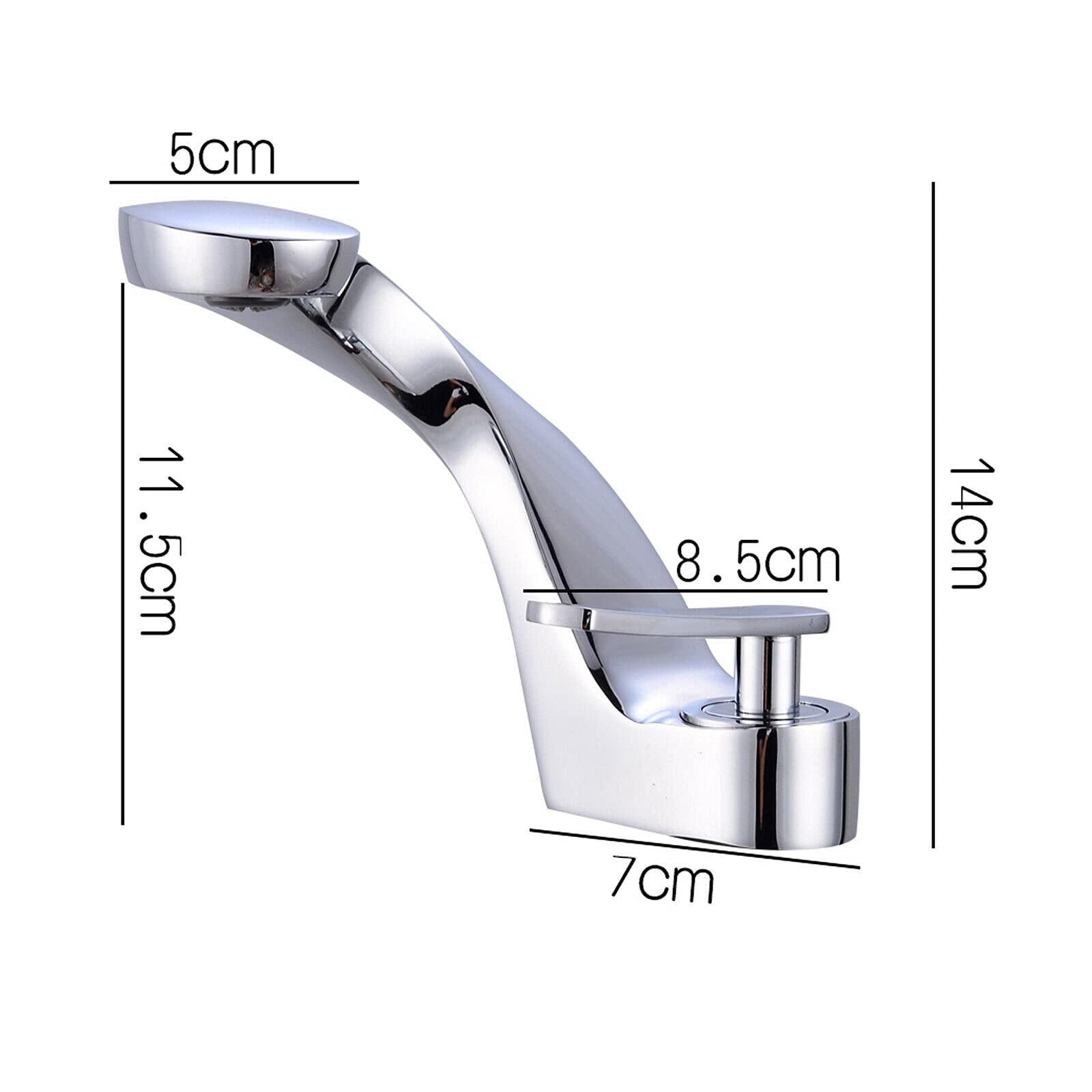 Grifo Mezclador de Lavabo para Baño | Cuerpo de Latón Cromado, Agua Fría y Caliente