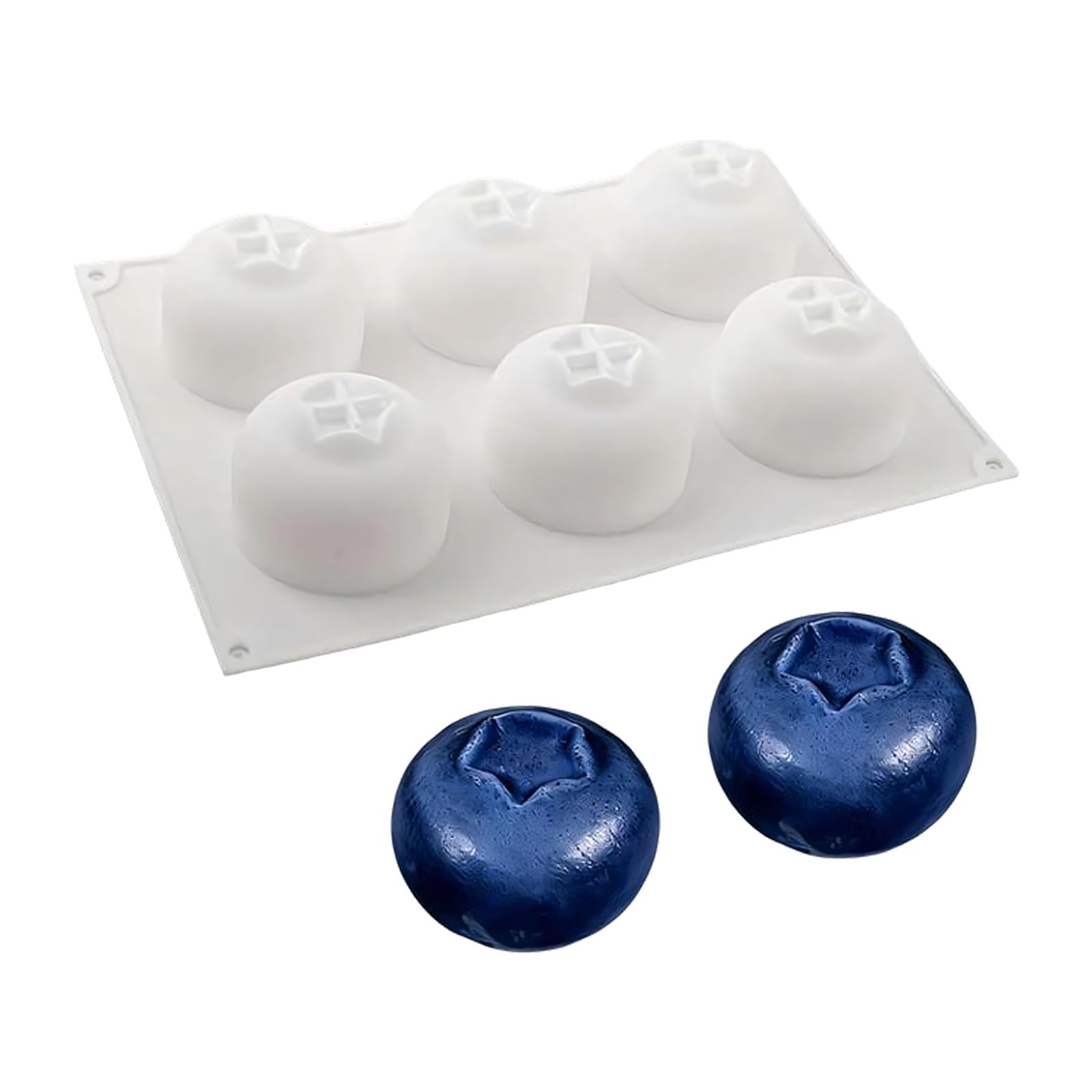 Limtula Food Grade Silicone Blueberry Shape Baking, 6 Cavity for Desserts with Easy Release Realistic Fruit Shape Baking Pan