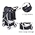 comiga Pet Stroller, 3-Wheel Cat Stroller, Foldable Dog Stroller with Removable Liner and Storage Basket, for Small-Medium Pet,Black
