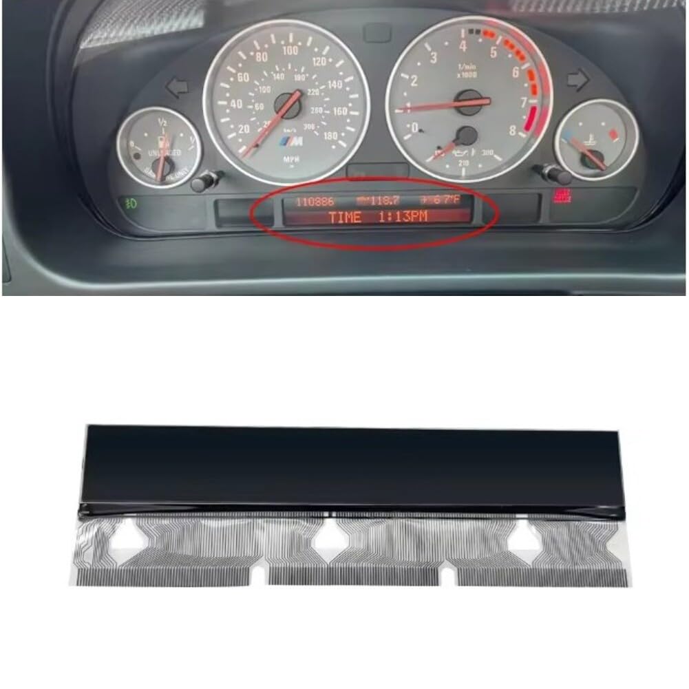 ZYWUOY Per BMW Instrument Cluster Display LCD per E53 per X5 (2000-2006), E39 (1996-2003) e E38 (1995-2001), 200 × 110 × 40 mm, schermo in vetro 12V