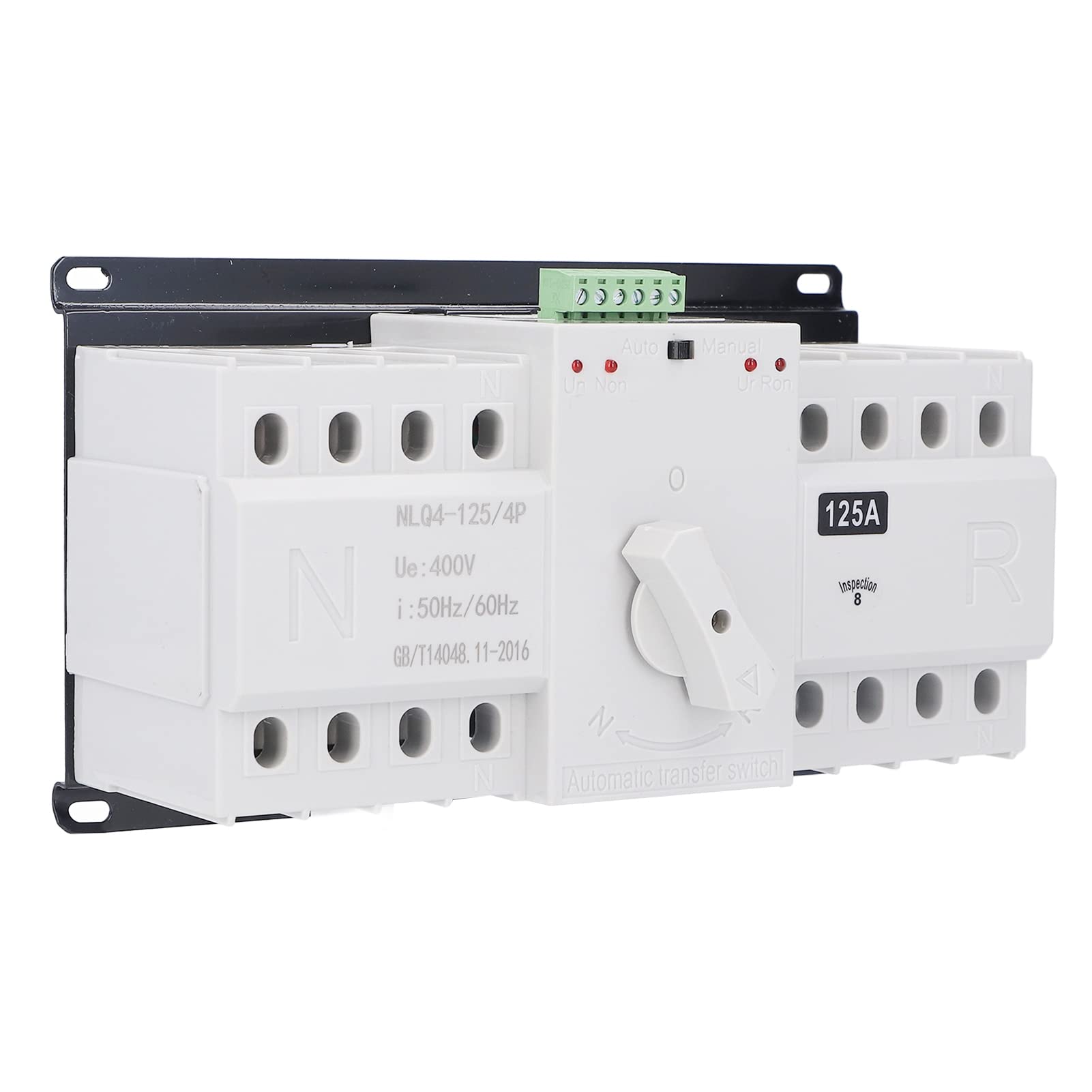 Ausla Interruptor de Transferencia Automática de Doble Potencia Interruptor de de Circuito 4P 400V 125A con Cubierta Protectora Protección contra Cortocircuitos y Sobrecargas para Edificios Hospitales