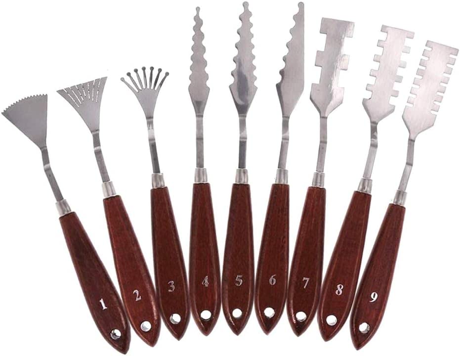 Couteau à palette, ensemble de spatules en acier inoxydable, couteaux à palette de peinture, ensemble d'outils d'art for effets spéciaux FX dans la peinture à l'huile ou les peintures à mélanger acryl