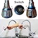 Flexible Faucet Sprayer Attachment 360 ° Kitchen Sink Aerator Extender ABS Polished Chrome for Cold Hot Water (Silver）