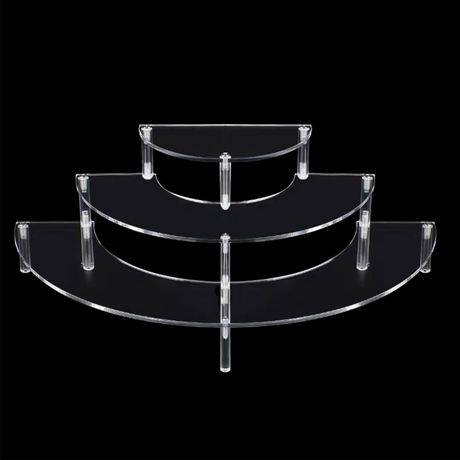Msioytog Practical Multi Tiers Acrylic Clear Shelf for Lotions and Decorations TransparencyCupcakes Stand Home Storage Rack Clear Shelf Risers