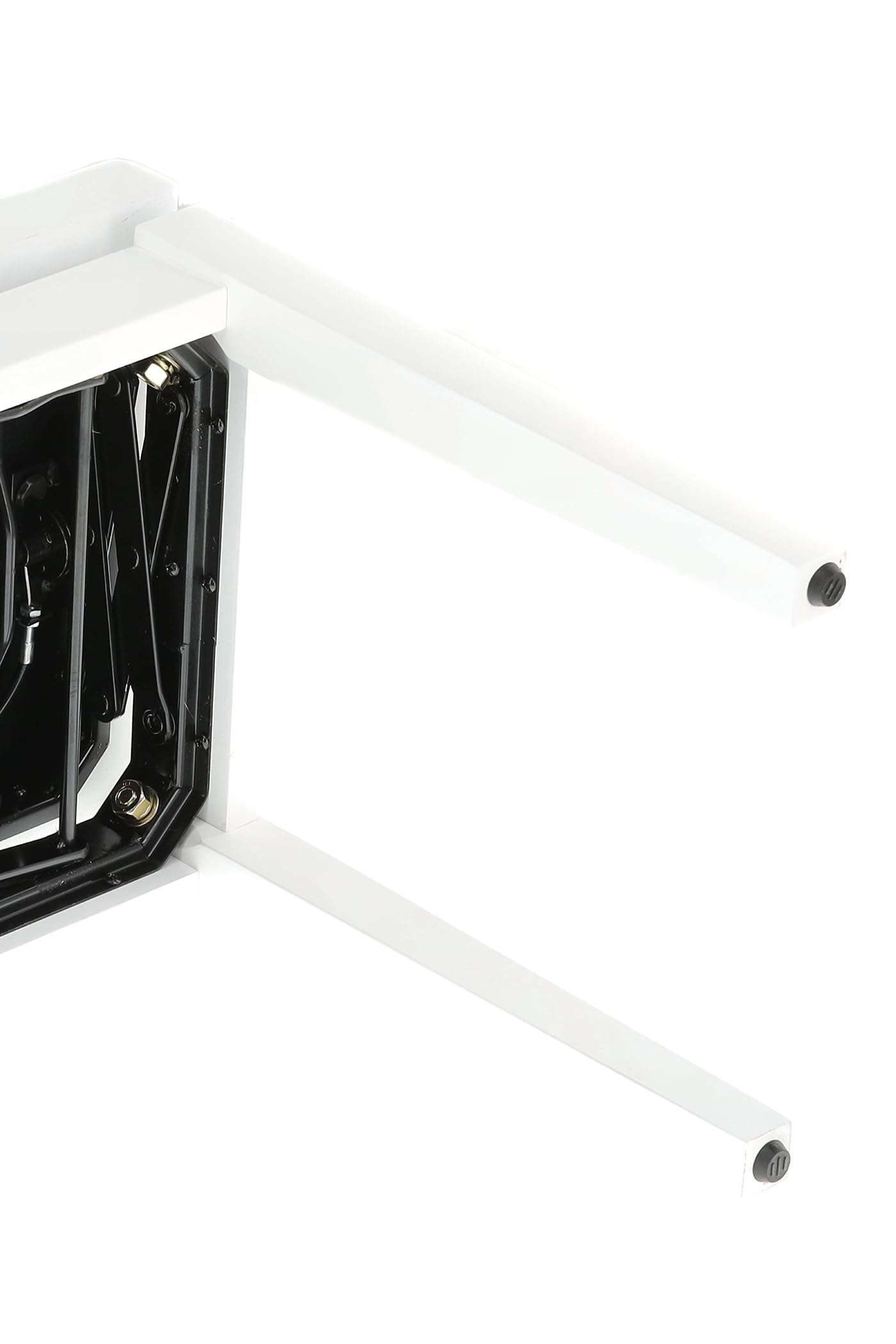 Gewa panca per pianoforte Deluxe Autolift con regolazione dell'altezza confortevole, legno massello, bianco opaco, rivestimento del sedile in vinile bianco