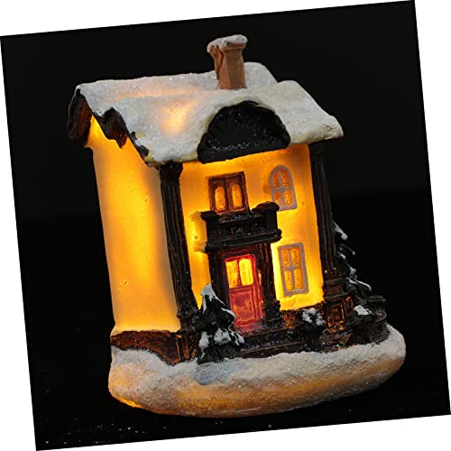 Alipis 1pc Christmas Resin House Ornament Xmas Decoration for Home Shop for Creating Festive Atmosphere and Scene Decor for Holiday Photography and Tabletop Display