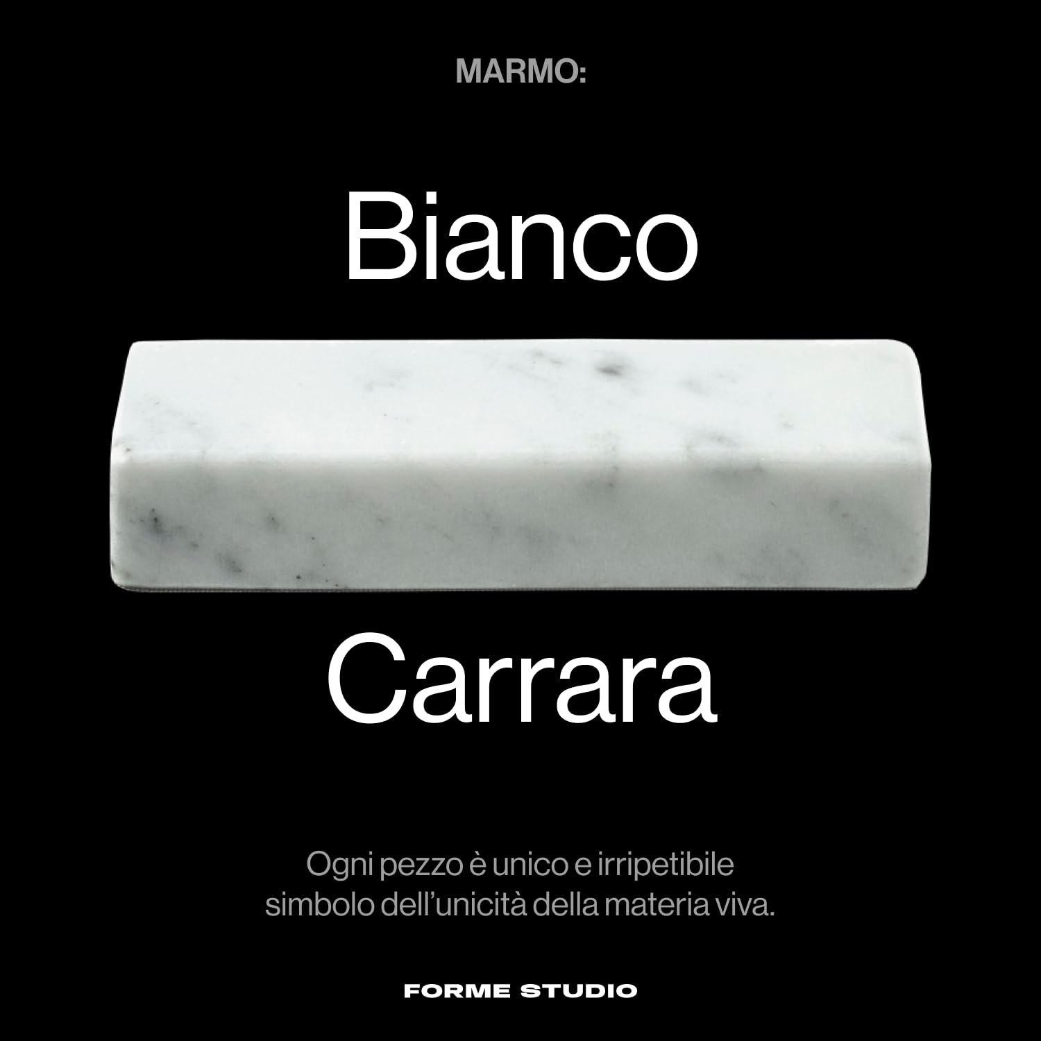 FORME STUDIO Set 4 Poggia Posate in Marmo Bianco di Carrara – Supporto Elegante per Posate e Bacchette – Accessorio Artigianale da Tavola Made in Italy