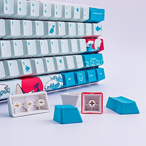 Sunzit Keycaps, 61 Keycaps OEM PBT Keycaps Full Set Keycap PBT Dye-Sublimation Keycap for GH60 / RK61 / ALT61 / Annie/Keyboard Poker Keys (only sell keycaps)