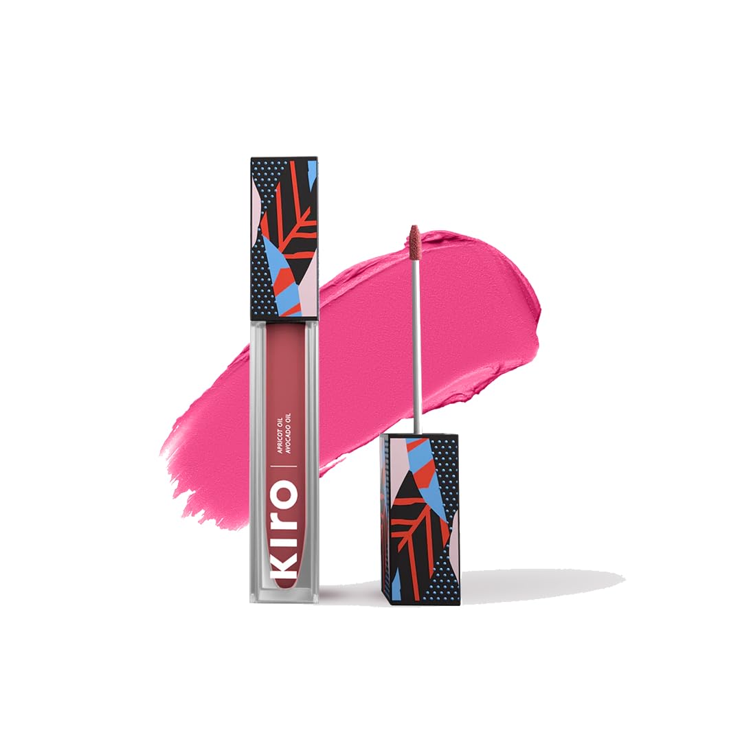 Kiro Airy Matte Liquid Lipstick, Pink Salt (Watermelon Pink), 5 ml, Transferproof, Liquid Lip Colour, Long Lasting, Vegan, No Parabens, Avocado Oil, Non Toxic Lipstick for Intense Colour