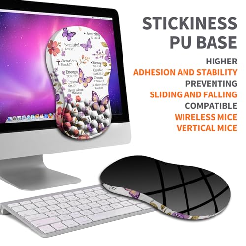 Image of Ergonomic Joint Wrist Support Mouse Pad with Memory Foam Cushion Massage Bump, Carpal Tunnel Pain Relief Mousepad Slope Design for Wrist Rest, 11.8x7.9 in, You are