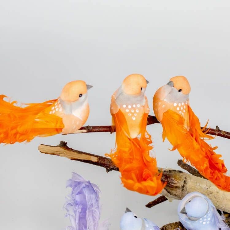 Berfutall-Artificial Bird for Decoration Spring Ornament Tree Set of 9pcs with Clip Valentine's Day Gift Christmas and Wedding Decoration