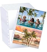30Pack Photo Sleeves Holds 120 5"x7" Photos, Clear Photo Page Protector for 3 Ring Binder, Double...