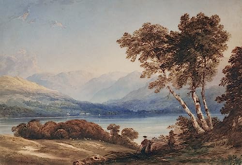 Impression d'art mural vue d'un lac tableau vintage Vandyke Copley Fielding 60x90cm