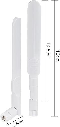 Miniatura 2 de Bingfu WiFi de banda dual 2.4GHz 5GHz 5.8GHz 8dBi MIMO RP-SMA macho antena blanca (paquete de 2) para enrutador WiFi, tarjeta de red inalámbrica