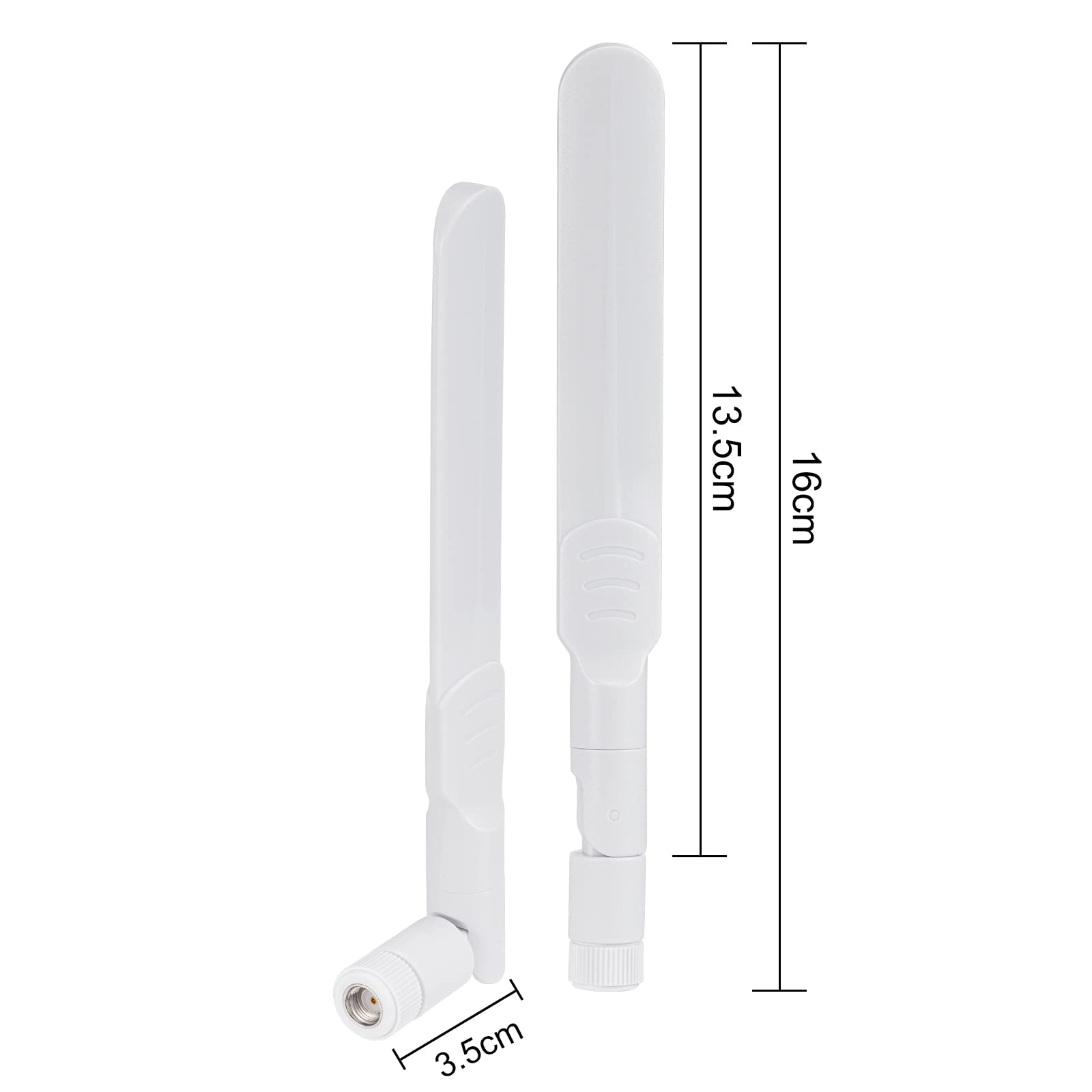 Bingfu Dual Band WiFi 2.4GHz 5GHz 5.8GHz 8dBi MIMO RP-SMA Male White Antenna (2-Pack) for WiFi Router Wireless Network Card USB Adapter Security IP Camera Video Surveillance Monitor