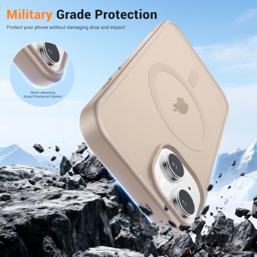 Coque iPhone 14 Plus et 15 Plus mate et magnétique or désert - 5