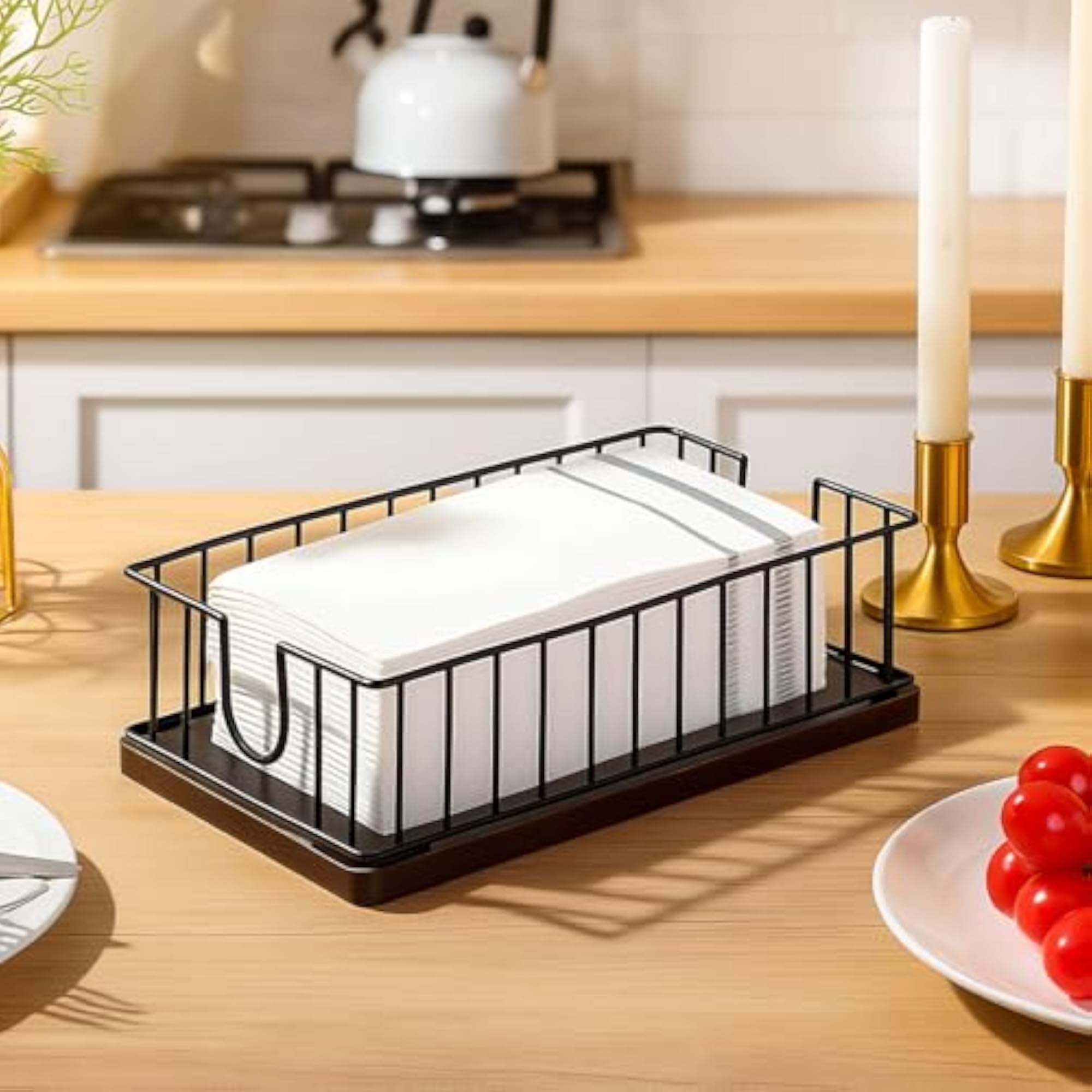 2 Pack Metal Wire Guest Towel Holder Tray