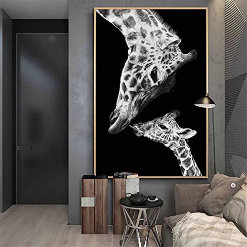 Odtis Jirafa Madre E Hijo Lienzo Pinturas En La Pared Arte Pósteres Pósters Y Impresiones Nordic Animals Funny Art Pictures Cuadros Decor 20x30cm Inner_Framed Cover
