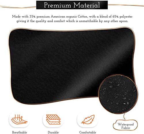 Miniatura 7 de Delantal de chef unisex, delantal profesional, resistente, transpirable, correas grandes y bolsillos grandes.