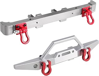 RCバンパーモデル For Mn For Mn128 For Wrangler 1/12 RC カー金属製のフロントとリアのバンパーを含み、部品のアップグレードに適しています(Silver)