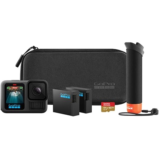 GoPro HERO13 Black Special Bundle Includes - HERO13 Black Camera, Handler, 2-Enduro Batteries, 2-Curved Adhesive Mounts, 64GB MicroSD Card, Hard Carrying Case(1-Yr International+1-Yr India Warranty)