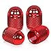 Alloy Coated Thread Aluminum Red Chrome Tire Valve Stem Caps (Pack of 4)