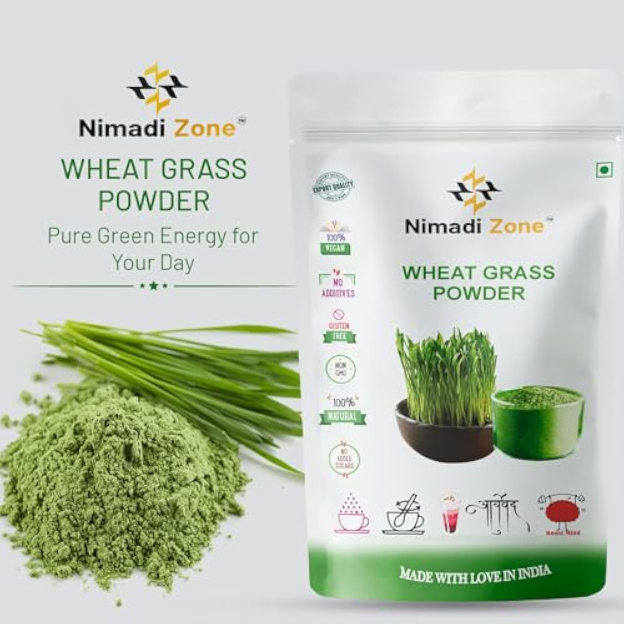 Nimadi Zone Wheat Grass Powder - 200 GM