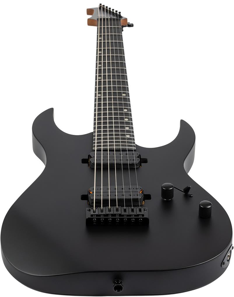 SPIRA Guitars S-407 MBK Guitare électrique à 7 cordes Noir satiné