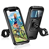 Rotación de 360°/pantalla táctil sensible: el porta movil bicicleta admite una rotación completa de 360°. Puede ajustar libremente el soporte movil bicicleta montaña (NOTA: cuando ajuste el ángulo según lo necesite, puede apretar la parte posterior del soporte, será mejor fijar el ángulo que desee, la carcasa del teléfono no se sacudirá fácilmente). El diseño de cara abierta permite el acceso a pantalla completa, Face ID y desbloqueo de contraseña.