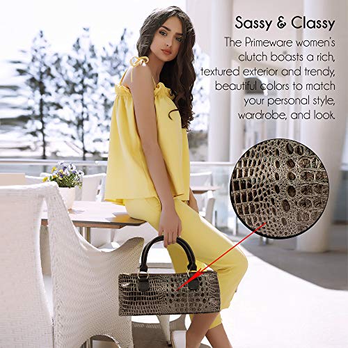 Primeware Wine Clutch Bag (Thermal Insulated) Trendy Women’s Carry Tote | Holds Red & White 750mL Bottles | Trendy Fashion | Incl. Portable Waiter-Style Corkscrew - Thumbnail 6