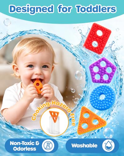 D-FantiX Montessori Silicone Sorting & Stacking Toys for Toddlers 1-3 - Image 3