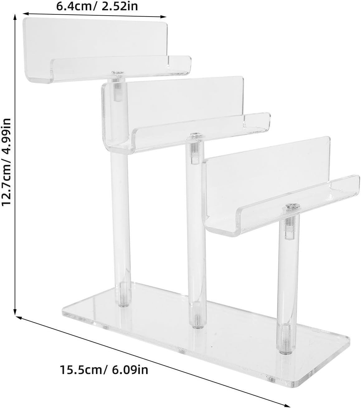 Holibanna Eyeglasses Display Stand for 3 Tier 2pcs and Acrylic with Stable Base Design Space Optimization Sunglasses Organizer Rack , 6.61x6.10x2.52in Home Use and Retail Settings
