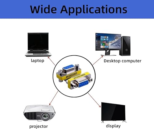 Miniatura 6 de Paquete de 2 cables serie Rs232 9 pines DB9 hembra a hembraGender cambiador acoplador adaptador conector