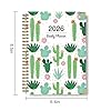 2026 Planner, Weekly and Monthly Calendar Planner for Women, Jan 2026 - Dec 2026, Hardcover Planning Agenda book with Tabs, Spiral Bound, Inner Pocket, Perfect for School Office Supplies, 6.2" x 8.5" - Cactus #4
