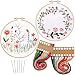 2 Pack Embroidery Kit with Pattern, Full Range of Stamped Embroidery Beginner Kit Including Patterned Embroidery Cloth Hoop Colored Threads and Needles Hand Sewing Craft