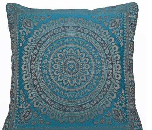 GANESHAM HANDICRAFTS Funda de almohada para sofá y sofá de estilo indio, étnico, bohemio de 40 x 40 cm, diseño de mandala