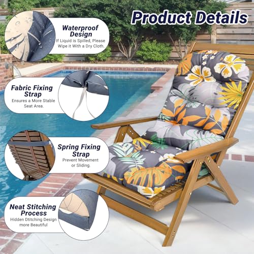 Coussin de jardin dossier haut 110x50 cm imperméable et rembourré - 5