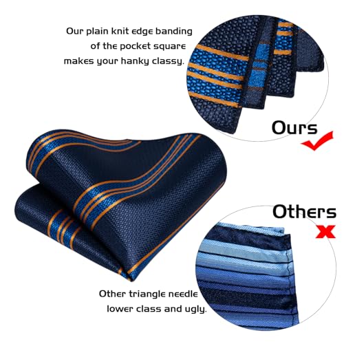 Image of 5PCS Mens Premium Silk Tie, Pocket Square, Cufflinks, Drilled Tie Ring and Lapel Pin Set for Wedding Groom Party