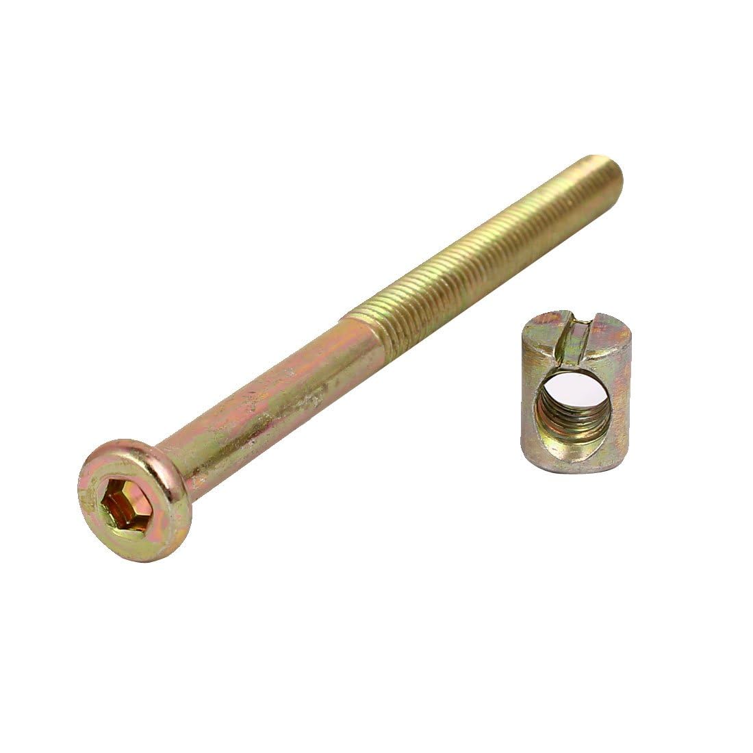TOP-VIGOR 5Pcs Furniture Bolt and Barrel Nut, M8x100mm Hex Drive Socket Cap Furniture Barrel Screws, Bolt and Barrel Nut - Image 3