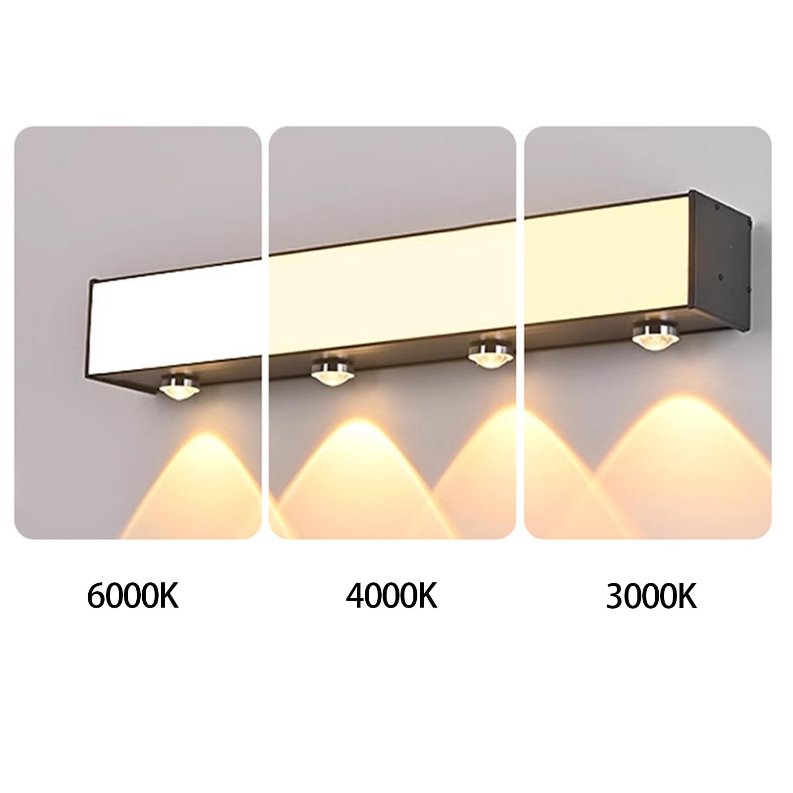 Wandleuchte LED IP65 Etanche Avec Spots, modernes Design, Longue, aus Aluminium, minimalistischer Stil, Rechteck, Schwarz, für Villa, Couloir, Garten, Bad