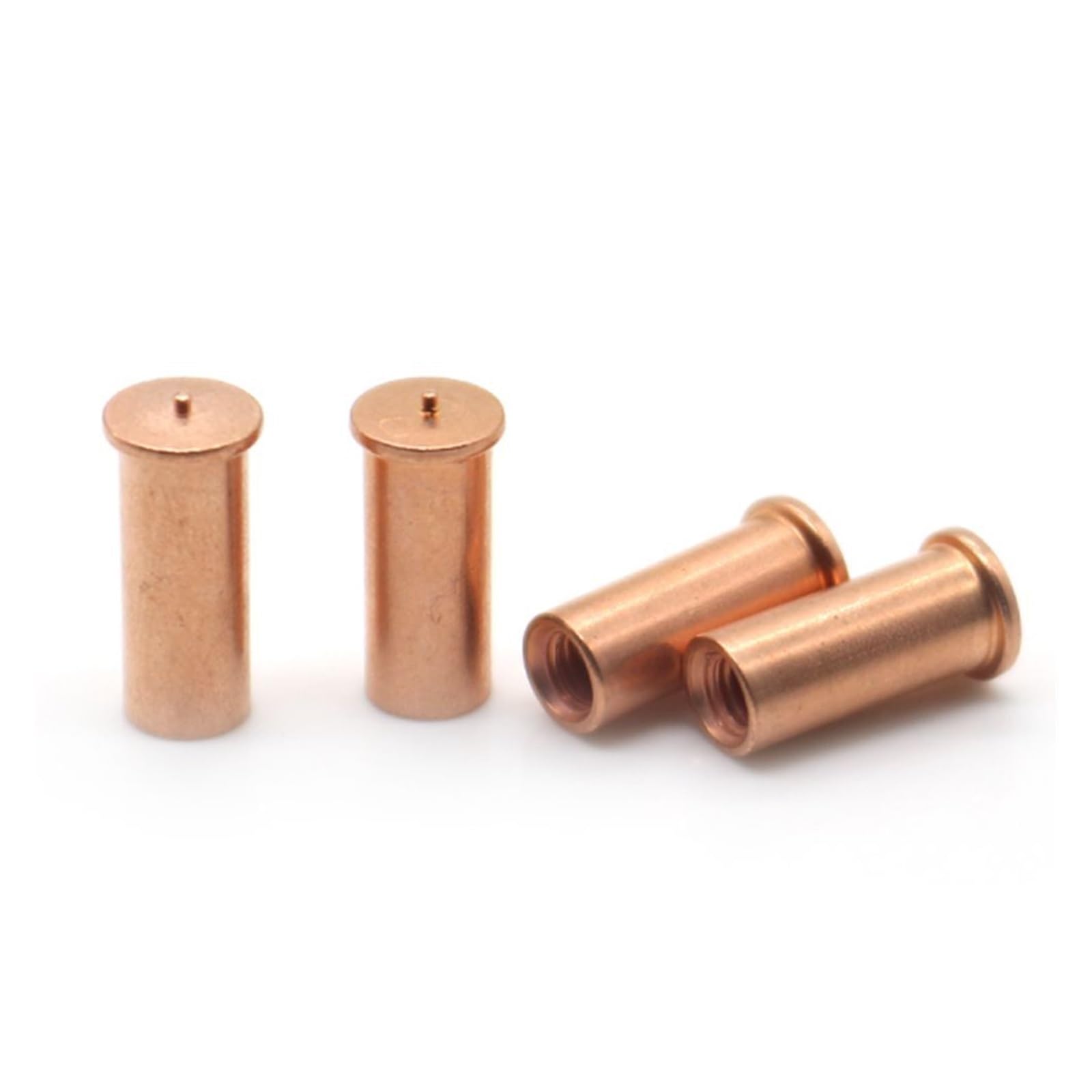 M3 M4*L Kupferbeschichtete Bolzen-Abstandsschrauben Lötstift-Schweißmutter mit Innengewinde (Color : Metallic, Size : M4x8mm 500pcs)