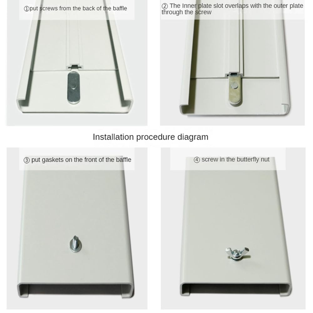 Piastra del Kit di Finestra Portatile Regolabile 3 Pezzi per Accessori Aria Condizionata Accessorio per Finestra Aria Condizionata-55 CM