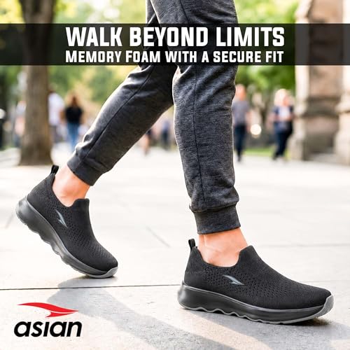 Image of ASIAN Men Wind PRO-08 Casual Wear and Walking Shoes Without Laces for Men & Boys with Upper Mesh Fabric - Lightweight, Comfortable, Breathable, and Perfect for Walking and Daily Use